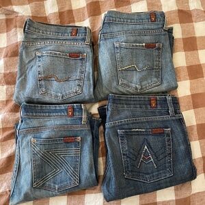 7 for all Mankind Jeans - bundle of 4 pairs - size 28